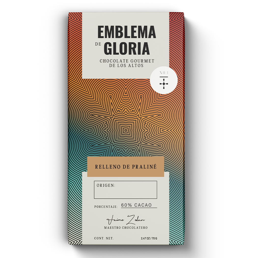 TABLETA DE CHOCOLATE 60% CACAO (RELLENO PRALINÉ DE ALMENDRA)